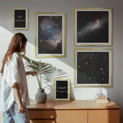 Gallery wall cosmic-inspired motivational art