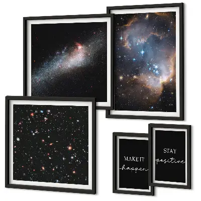 Gallery wall cosmic-inspired motivational art