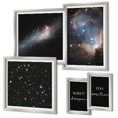Gallery wall cosmic-inspired motivational art