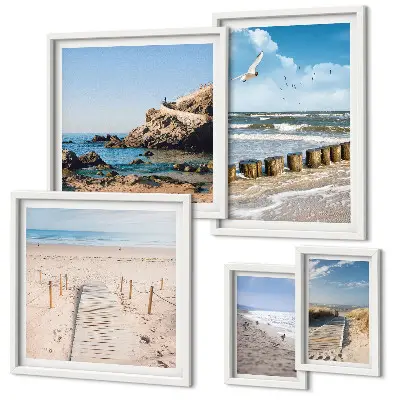 Seaside beach landscape wall art set of 5 pieces