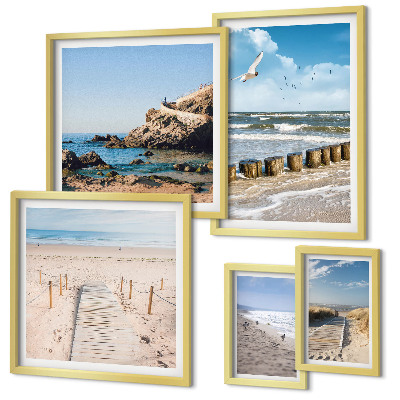 Set of 5 wall art pieces Seaside beach landscapes