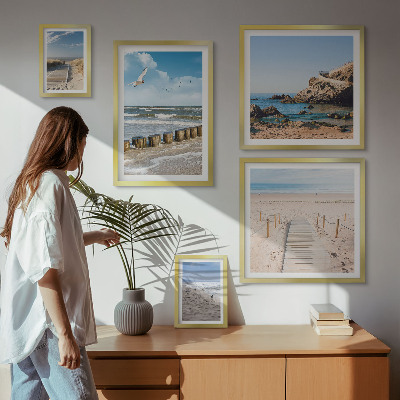 Set of 5 wall art pieces Seaside beach landscapes