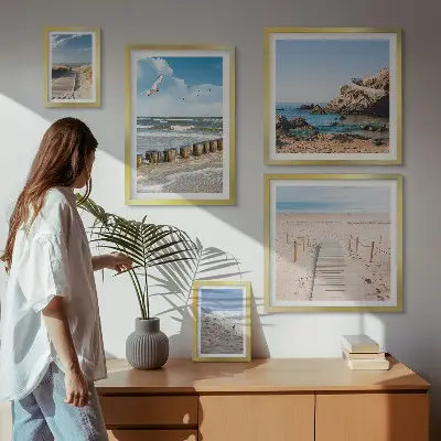 Seaside beach landscape wall art set of 5 pieces