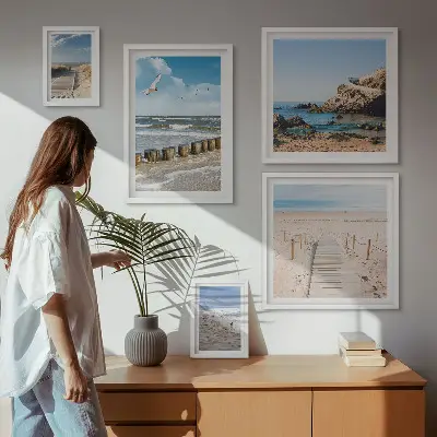 Seaside beach landscape wall art set of 5 pieces