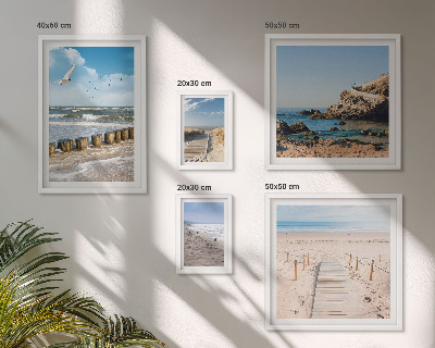Set of 5 wall art pieces Seaside beach landscapes