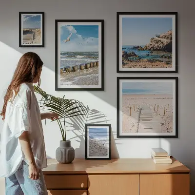 Seaside beach landscape wall art set of 5 pieces