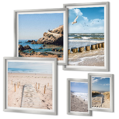 Set of 5 wall art pieces Seaside beach landscapes