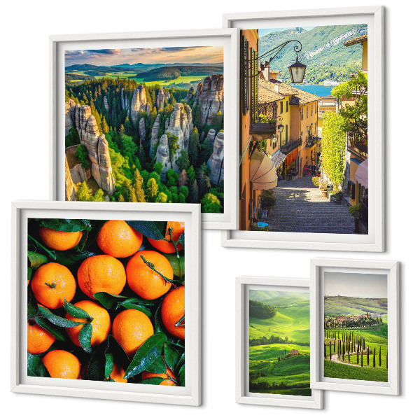 Set of 5 wall art pieces Charming rural landscapes