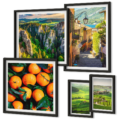 Set of 5 wall art pieces Charming rural landscapes