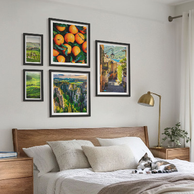 Set of 5 wall art pieces Charming rural landscapes
