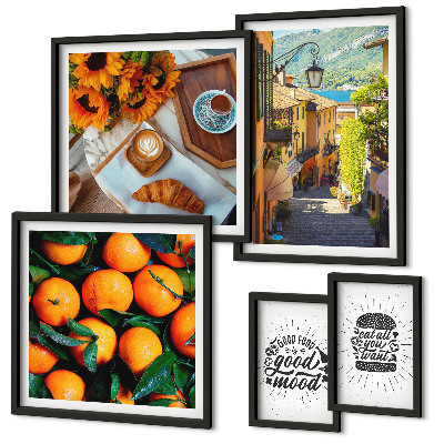 Framed photo set Cafe views of the streets