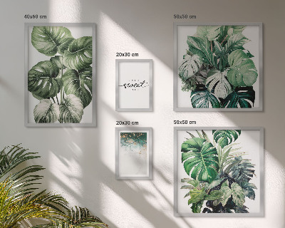 Set of 5 wall art pieces Modern plant motifs