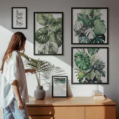 Gallery wall Plant motifs quotes abstraction