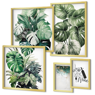 Framed photo set Abstract plant quotes