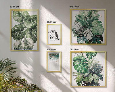 Framed photo set Abstract plant quotes
