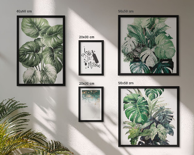 Framed photo set Abstract plant quotes