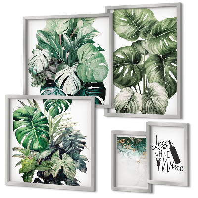 Framed photo set Abstract plant quotes