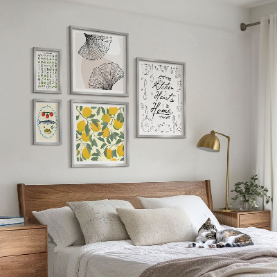 Set of 5 wall art pieces Stylish kitchen inspirations
