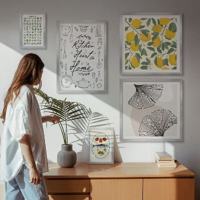 Set of 5 wall art pieces Stylish kitchen inspirations
