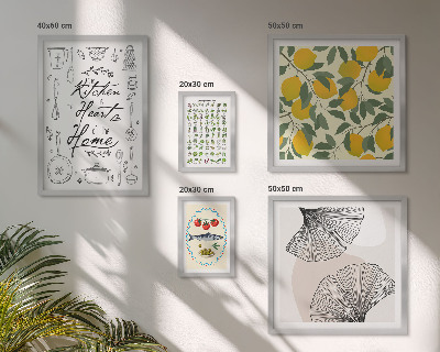 Set of 5 wall art pieces Stylish kitchen inspirations