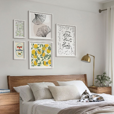 Set of 5 wall art pieces Stylish kitchen inspirations