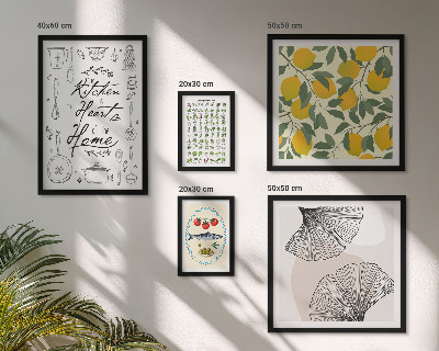 Set of 5 wall art pieces Stylish kitchen inspirations