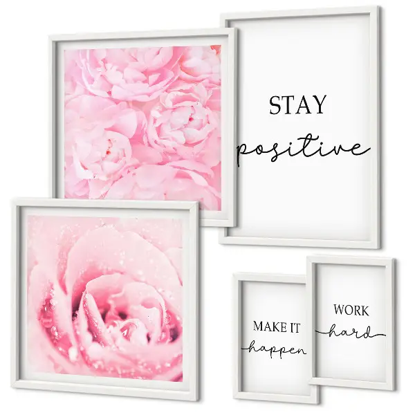 Motivational flower quotes gallery wall motivational floral art set