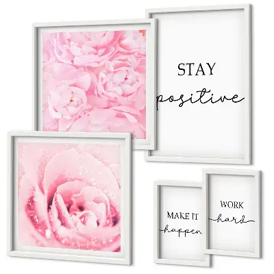 Motivational flower quotes gallery wall motivational floral art set