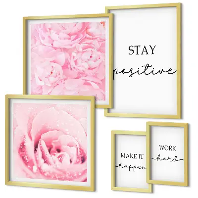 Motivational flower quotes gallery wall motivational floral art set