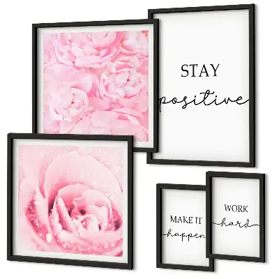 Motivational flower quotes gallery wall motivational floral art set