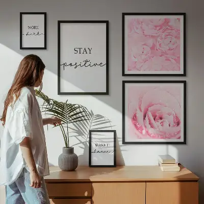Motivational flower quotes gallery wall motivational floral art set