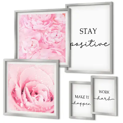 Motivational flower quotes gallery wall motivational floral art set