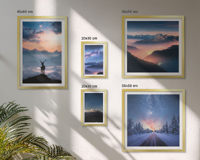 Gallery wall Mountain landscapes at night