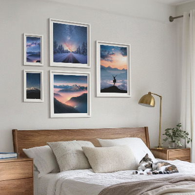 Gallery wall Mountain landscapes at night