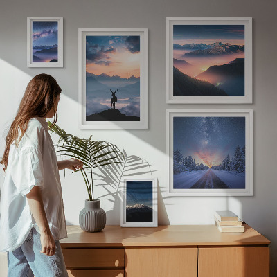Gallery wall Mountain landscapes at night
