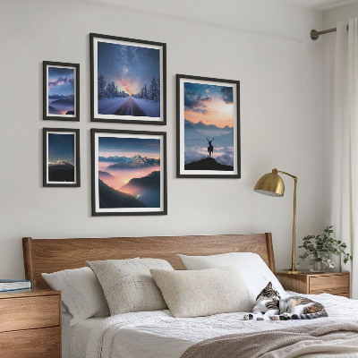 Gallery wall Mountain landscapes at night