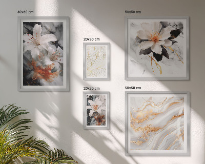 Framed photo set Floral marble background elegance