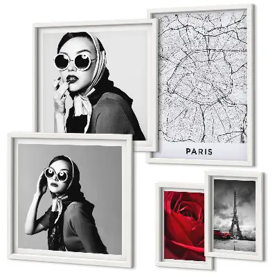 5 Piece Paris Fashion Wall Art Set stylish Parisian chic accents