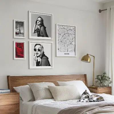 5 Piece Paris Fashion Wall Art Set stylish Parisian chic accents
