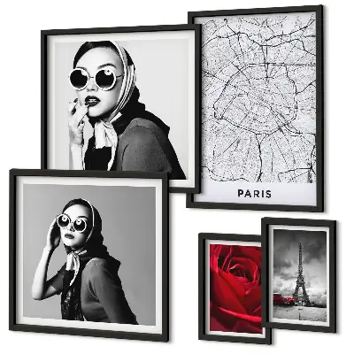 5 Piece Paris Fashion Wall Art Set stylish Parisian chic accents