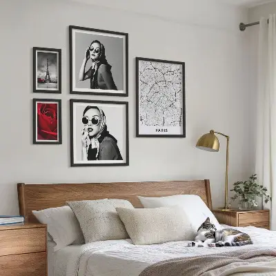 5 Piece Paris Fashion Wall Art Set stylish Parisian chic accents