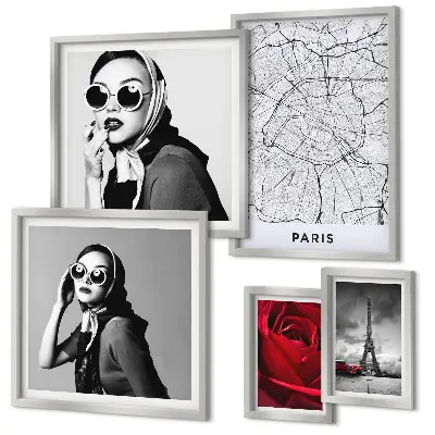 5 Piece Paris Fashion Wall Art Set stylish Parisian chic accents