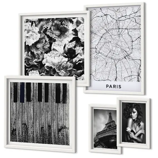 Gallery wall set elegant Parisian architecture design