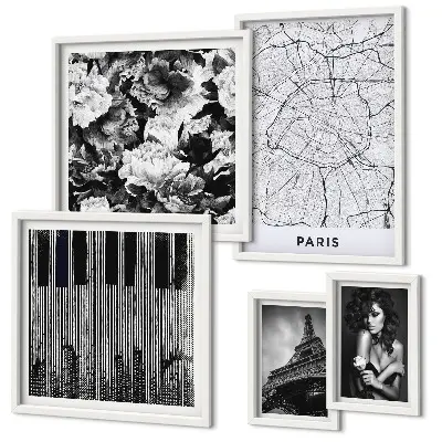 Gallery wall set elegant Parisian architecture design