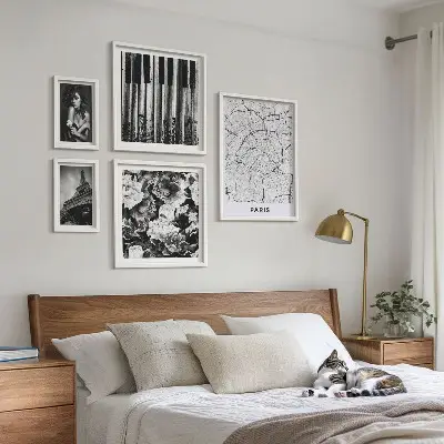 Gallery wall set elegant Parisian architecture design