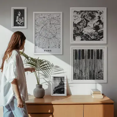 Gallery wall set elegant Parisian architecture design