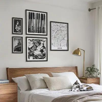 Gallery wall set elegant Parisian architecture design