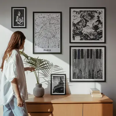 Gallery wall set elegant Parisian architecture design