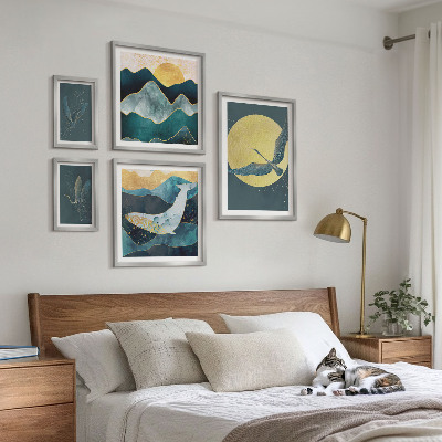 Framed photo set Birds mountains modern style