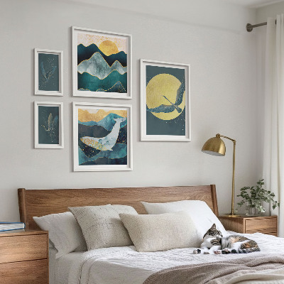 Framed photo set Birds mountains modern style